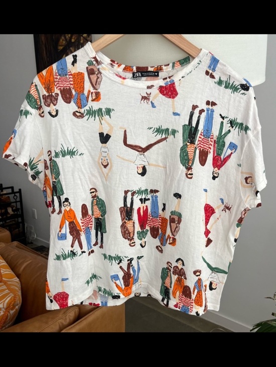 Zara Tops - Zara Join Life Illustrated Short Sleeve Top